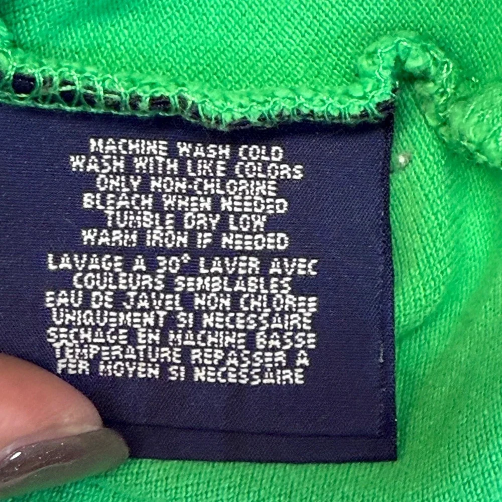 Ralph Lauren Girls Green Cotton Pique Polo Shirt Purple Pony 12M
